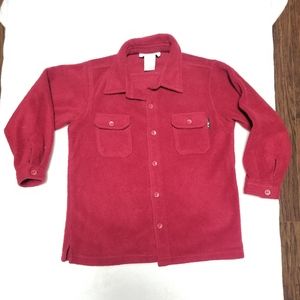 Vintage Boy Red Fleece LMX Long Sleeve Kid with Pockets Button Front Size 4/5